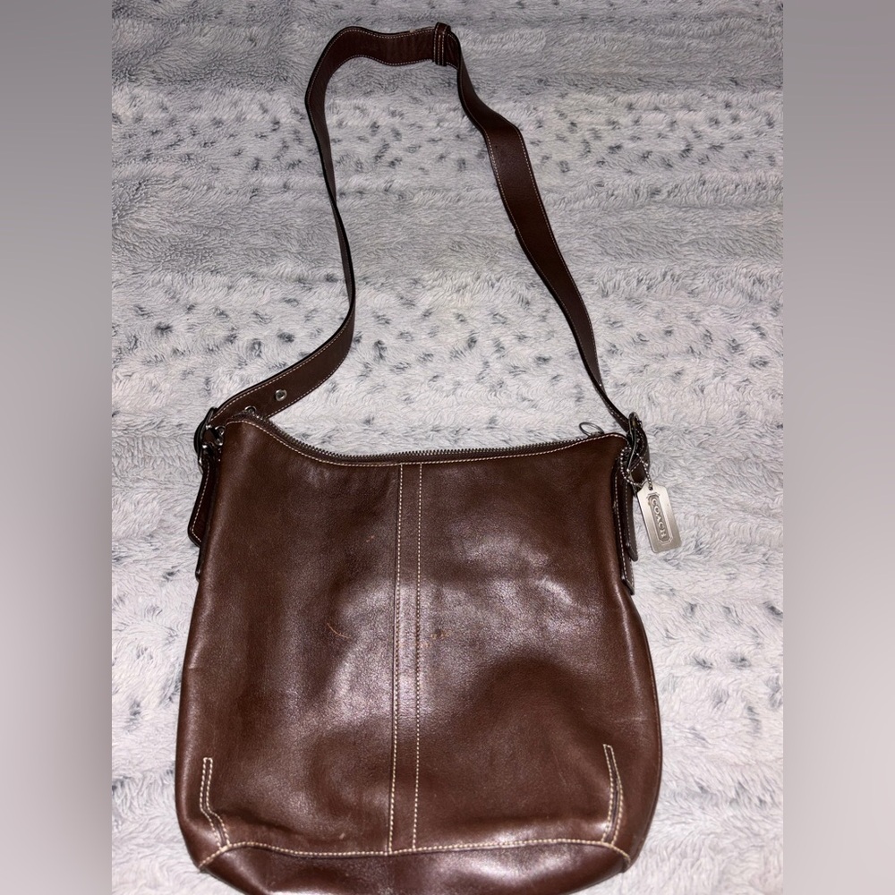 Coach Dark Brown Leather Shoulder Bag